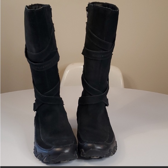 SKECHERS Black Suede & Leather Tall Boot !!! - Picture 2 of 8